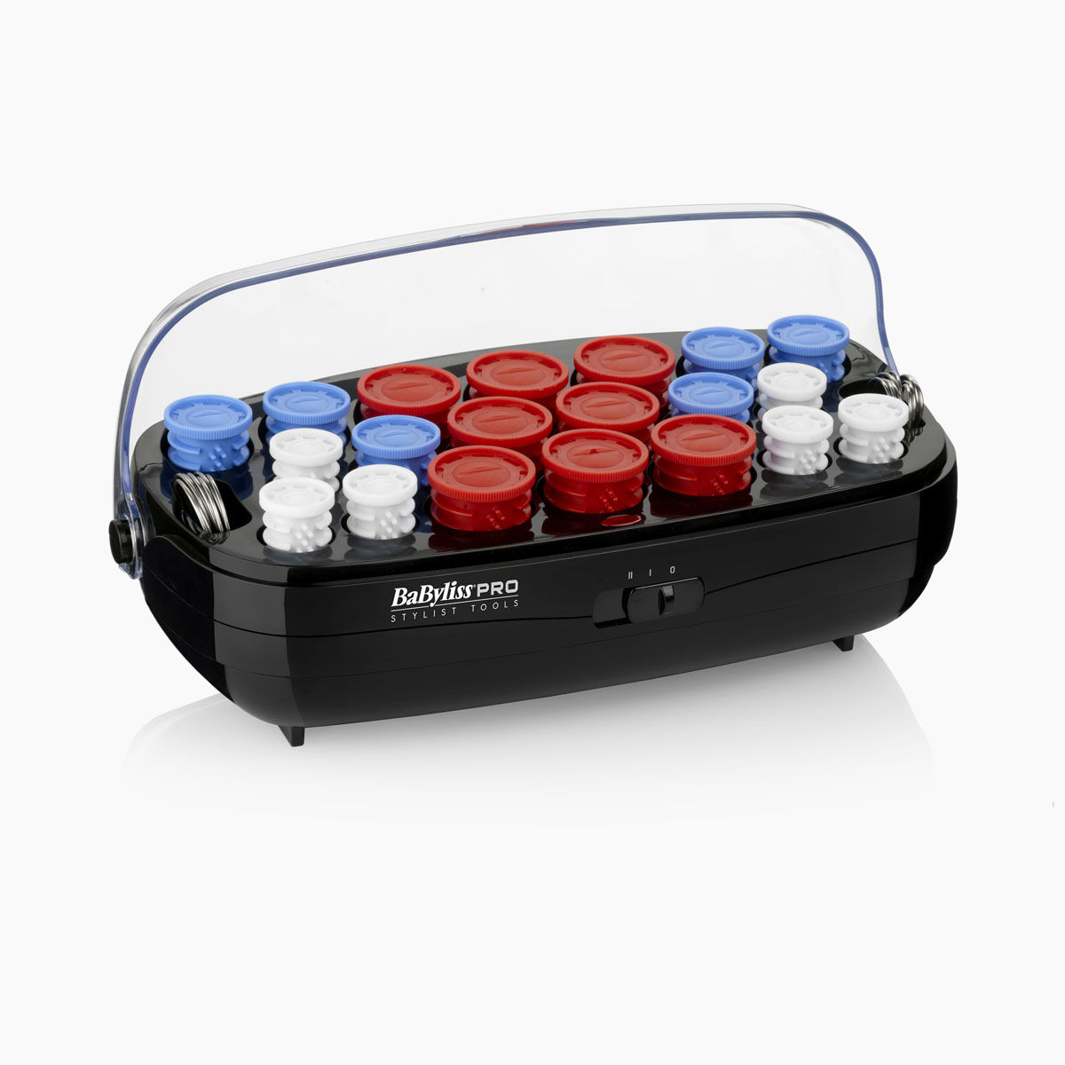 Rollers in case with lid open